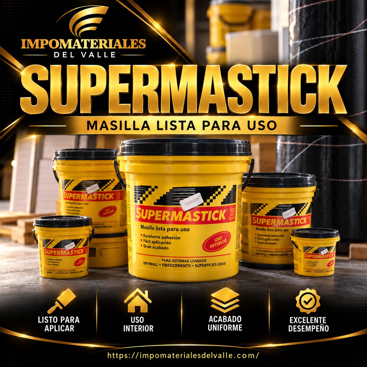 Masilla Supermastick lista para uso interior